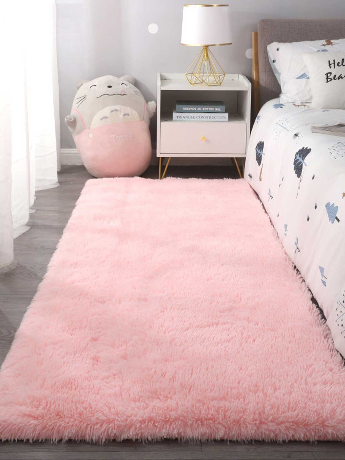 Long Plush Soft Area Rug White Fluffy Shag Bedroom Living Room Non-Shedding