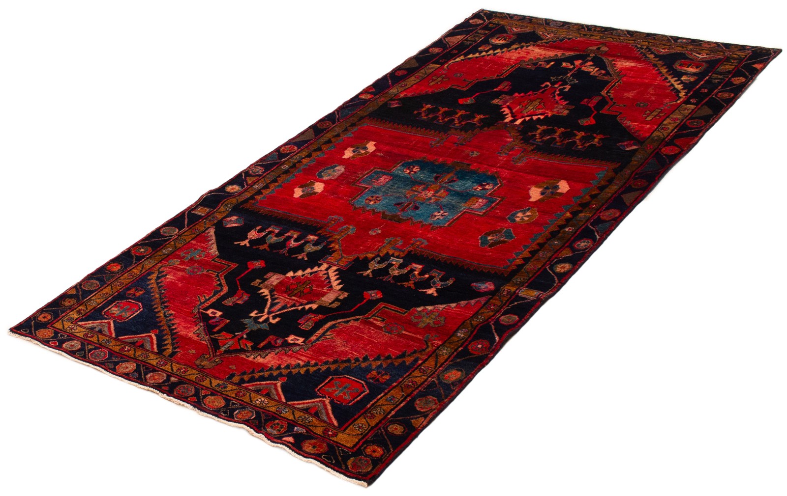 Vintage Traditional Hand-Knotted Area Rug 5’0″ x 10’8″ Oriental Wool Carpet