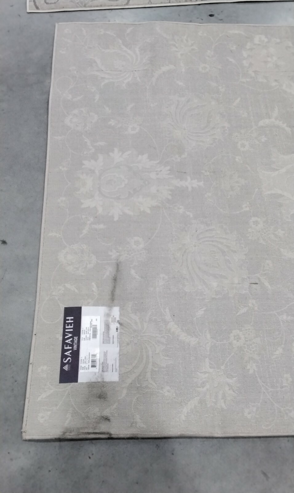 GREY / IVORY 5′-1″ X 7′-7″ Back Stain Rug, Reduced Price 1172705697 VTG579K-5