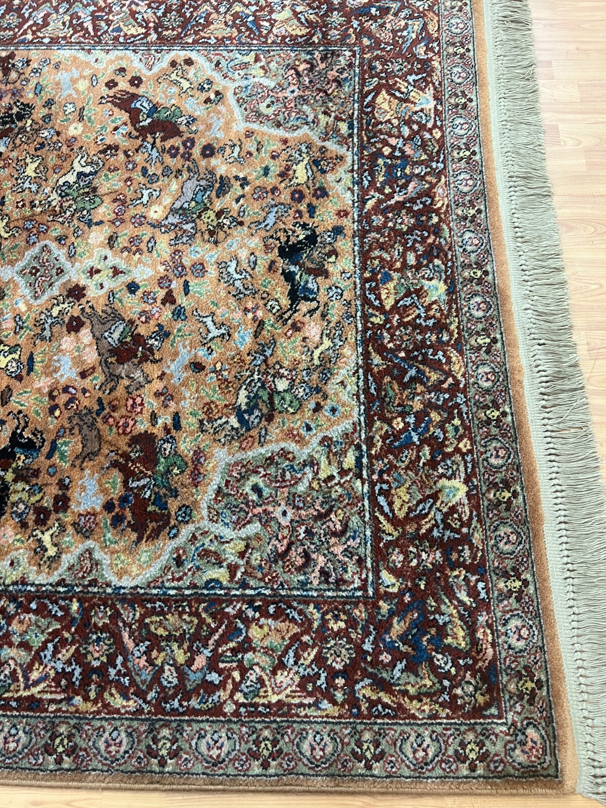 5’9″ x 9’1″ Karastan Hunting Design Oriental Rug – Full Pile – Made in USA