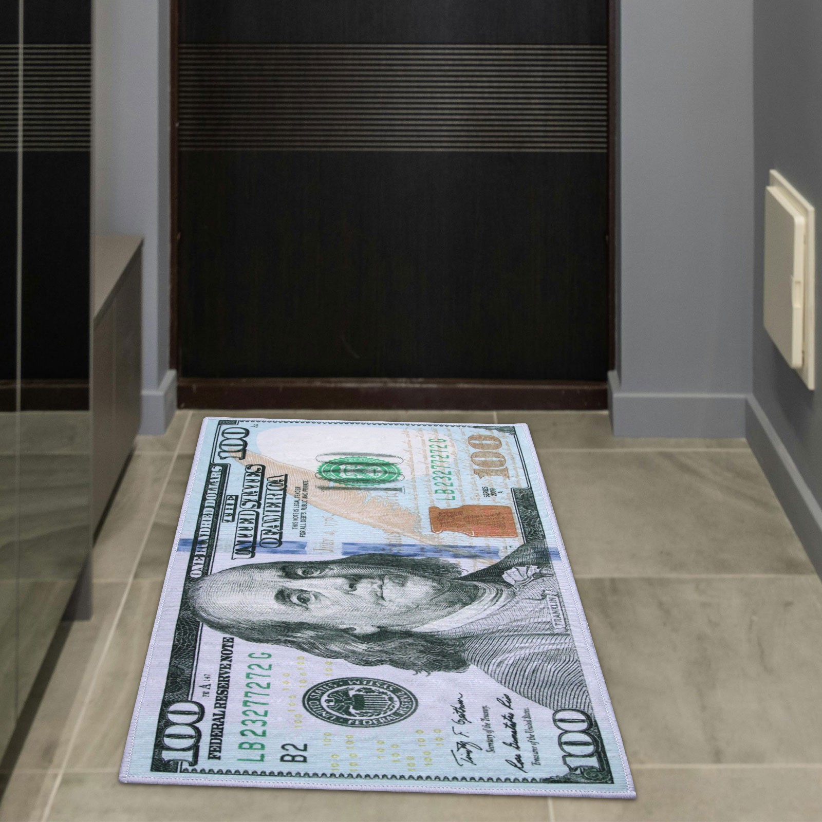 Hundred Dollar Bill Rug/Carpet – Home Decor, Non-Slip, Soft, Modern, NEW