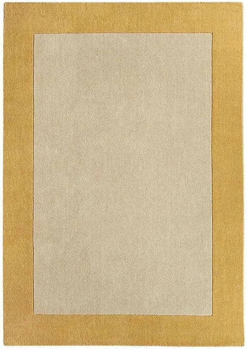 Luxury Hand Tufted Wool Area Rug Modern Border Design Home Carpet