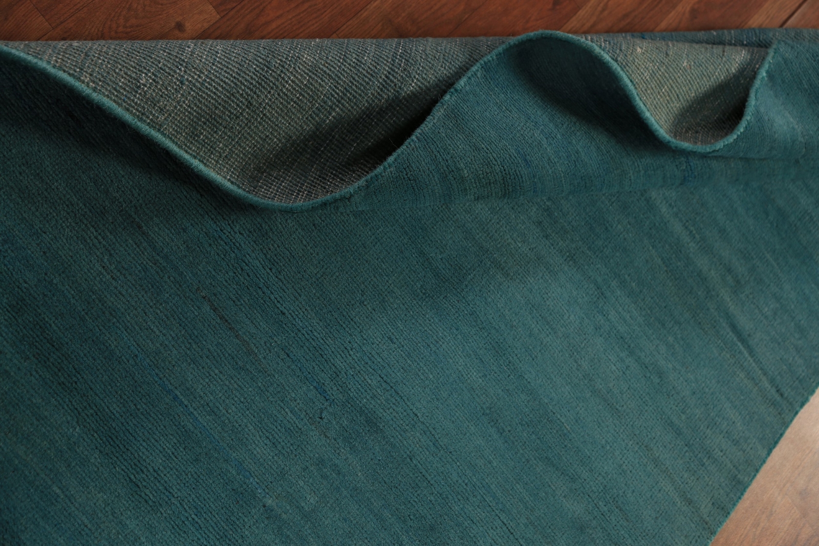 Classic Gabbeh Solid Blue Wool Modern Accent Rug – Timeless Beauty 3×6 ft