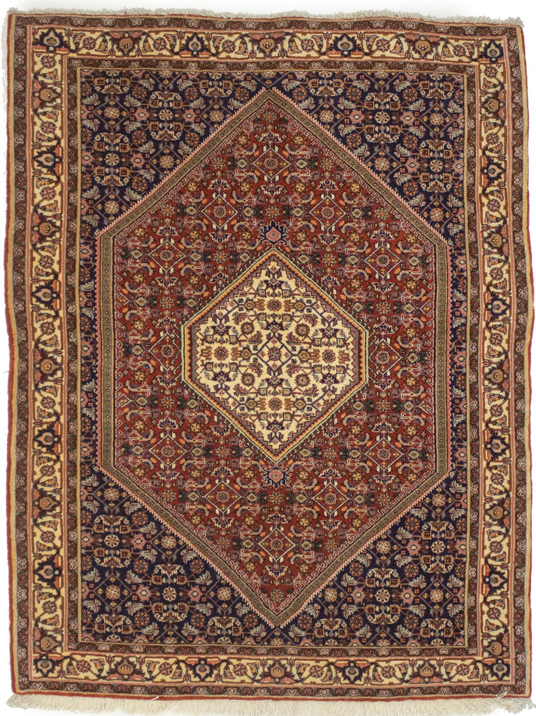 Handmade Vintage Oriental Rug 4X5 Rust Orange Floral Carpet Foyer & Kitchen