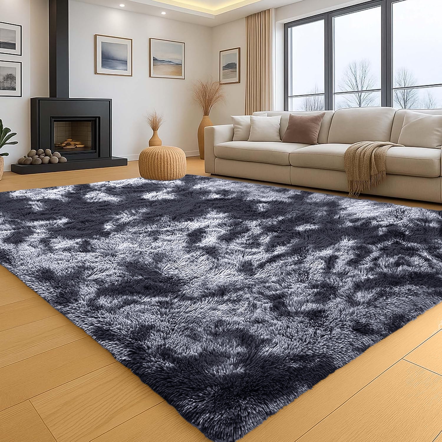Indoor Shaggy Area Rugs for Living Room Bedroom Soft Fluffy Floor Mats Carpets