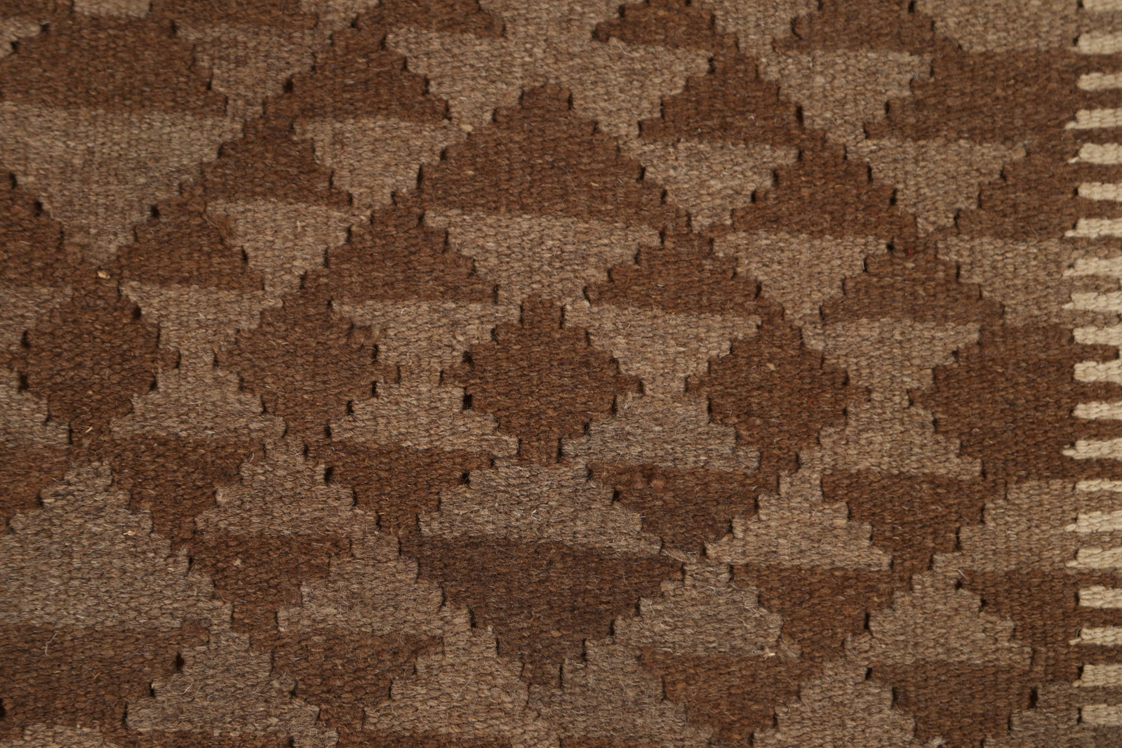 Geometric Kilim Rug 5×8 Ft Hand Woven Brown Wool Carpet Tribal Area Rug