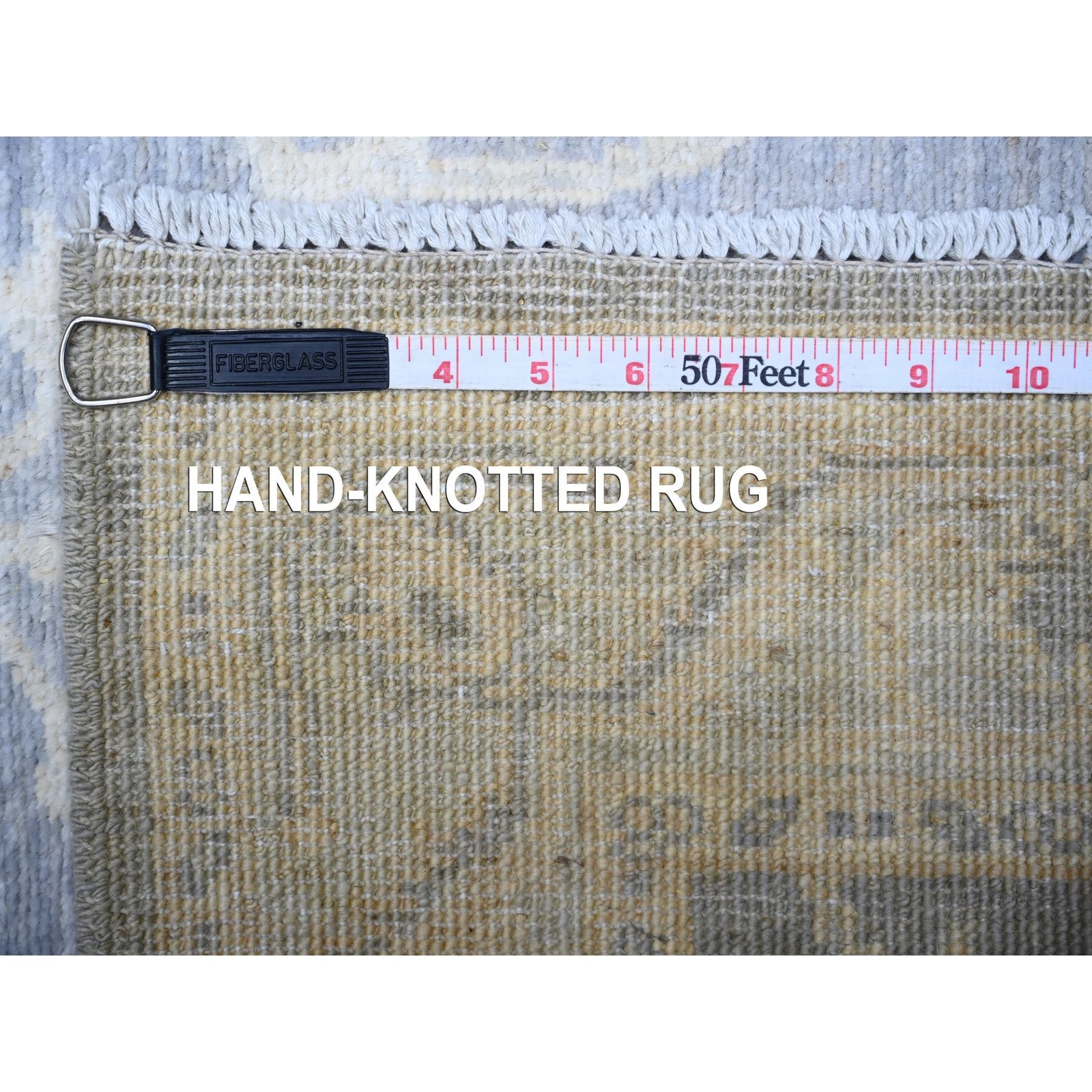 2’10″x9’9″ Cadet Gray White Wash Peshawar Hand Knotted Wool Runner Rug R88587