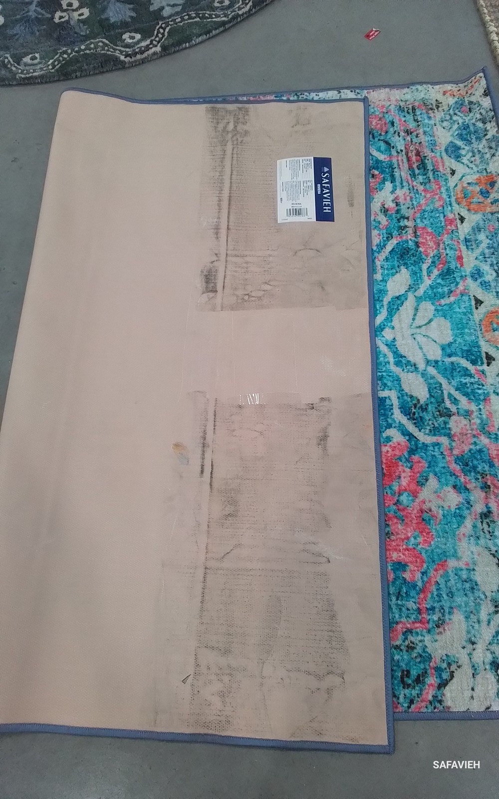 LIT BLUE / PINK 4′-5″ x 6′-5″ Back Stain Rug, Reduced Price 1172797853 RIV117J-4