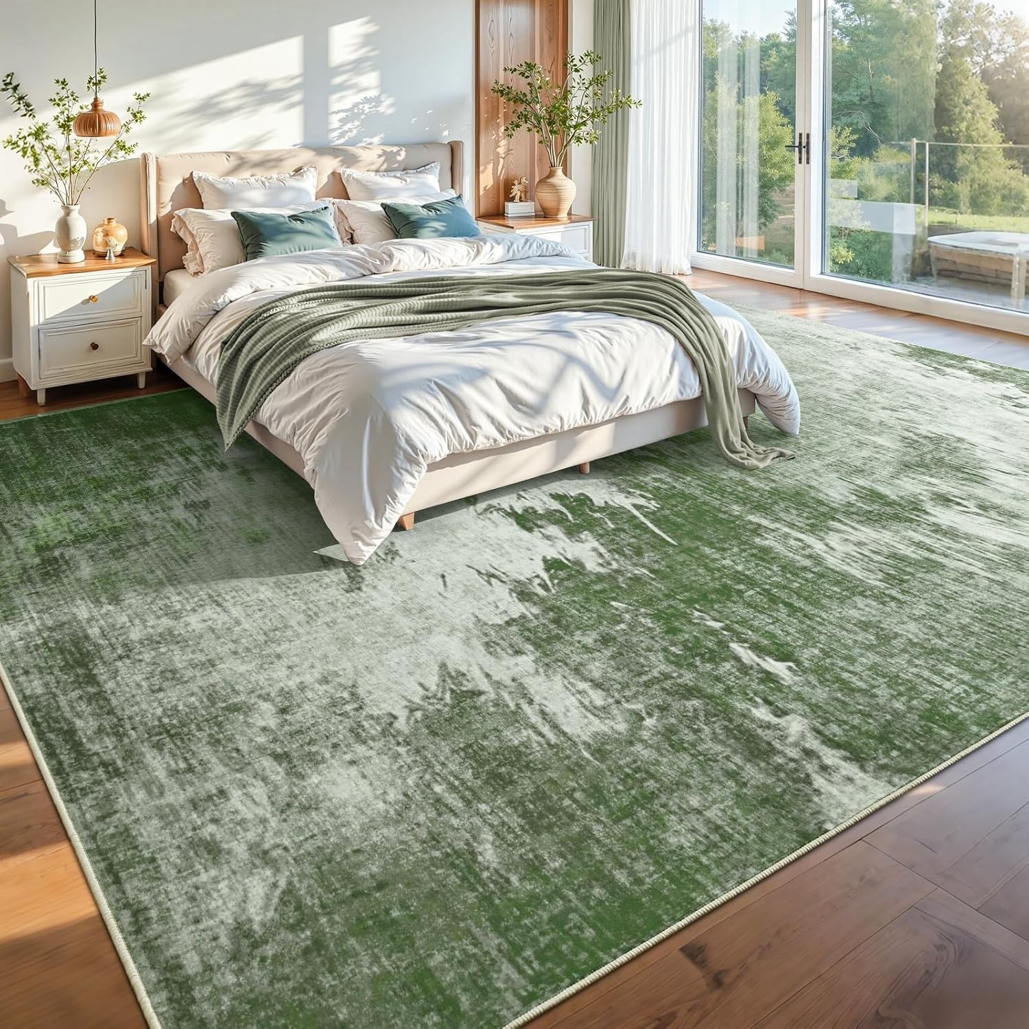 4×6 Area Rugs for Living Room, Washable Abstract Soft Bedroom Rug Non-Slip Lo…