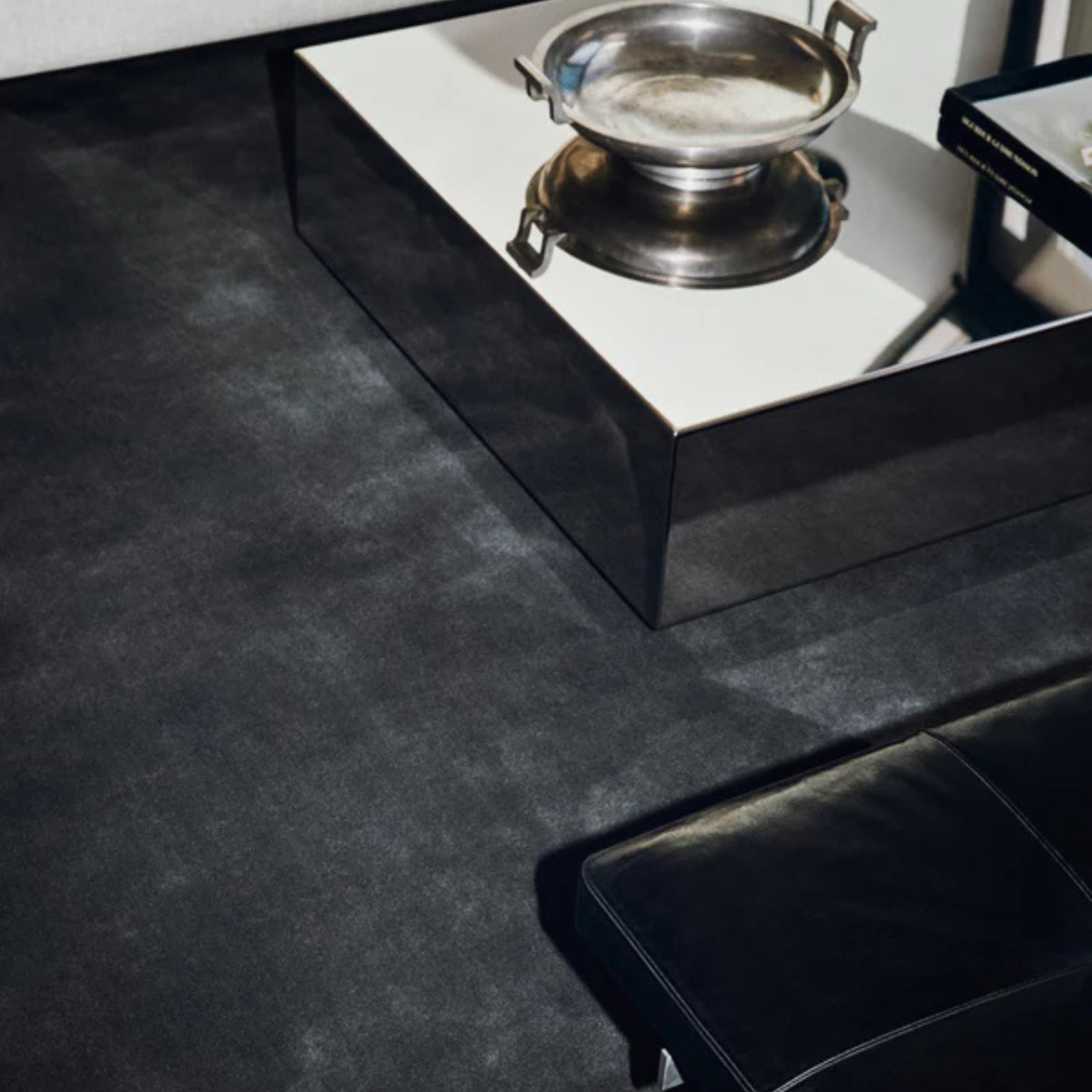Hand Tufted Black Wool Rug Minimalist Modern Area Carpet for Bedroom 8×10,9×12