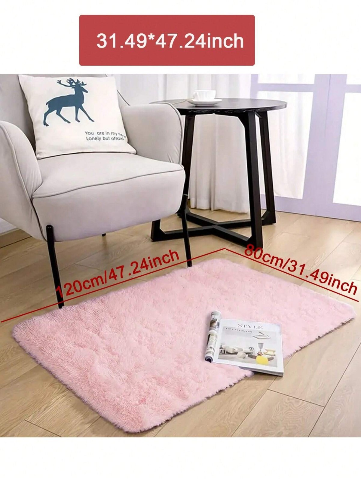 Long Plush Soft Area Rug White Fluffy Shag Bedroom Living Room Non-Shedding