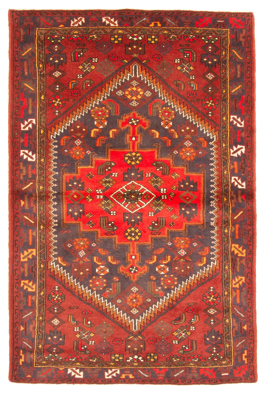 Vintage Hand-Knotted Area Rug 4’2″ x 6’4″ Traditional Oriental Wool Carpet
