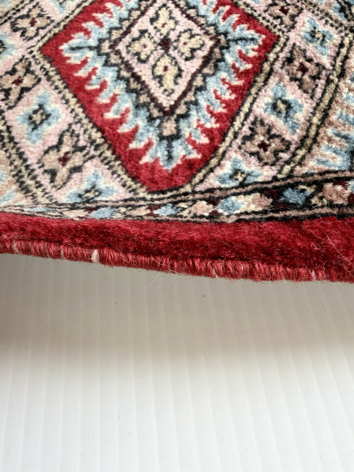 Vtg Miniature Hand-Knotted Turkish Style Wool Rug Carpet Sample Or Display 12×17