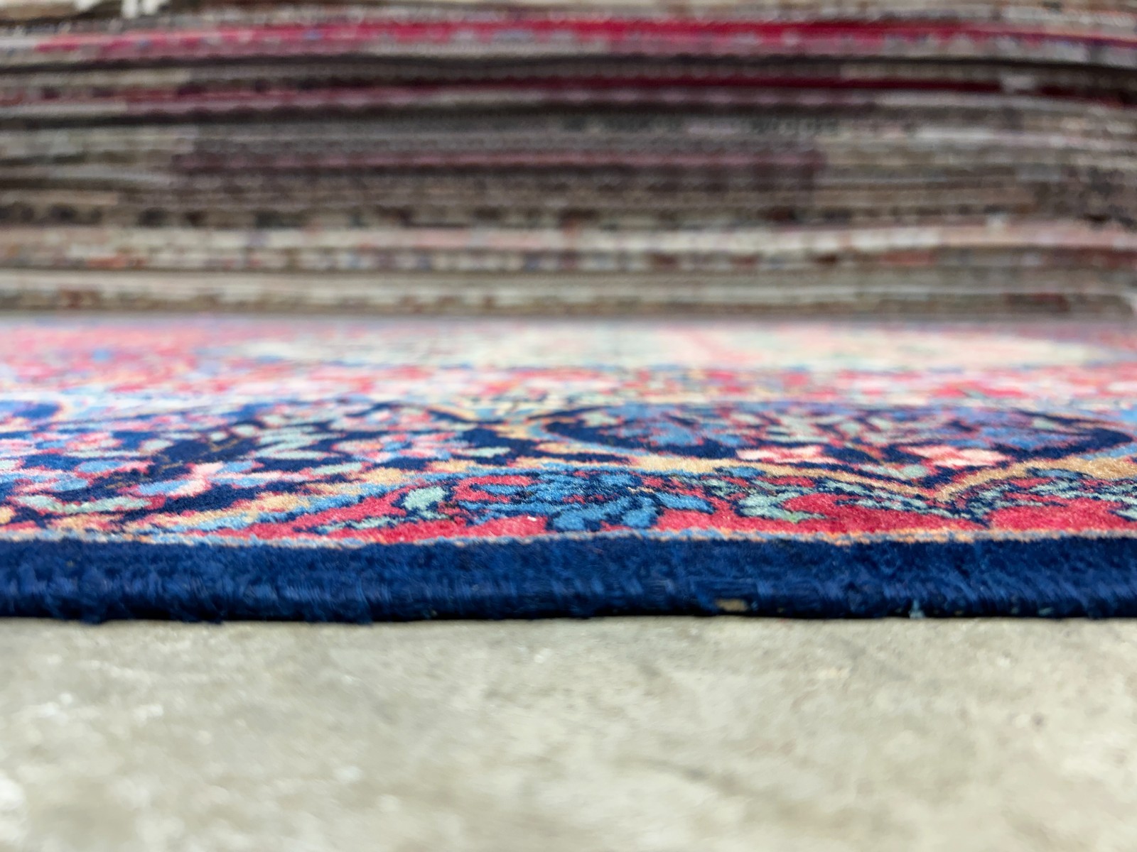 4’4″x7’6″ Antique Hand-Knotted Wool Kashane Area Rug – Handmade Carpet 4×7 Red