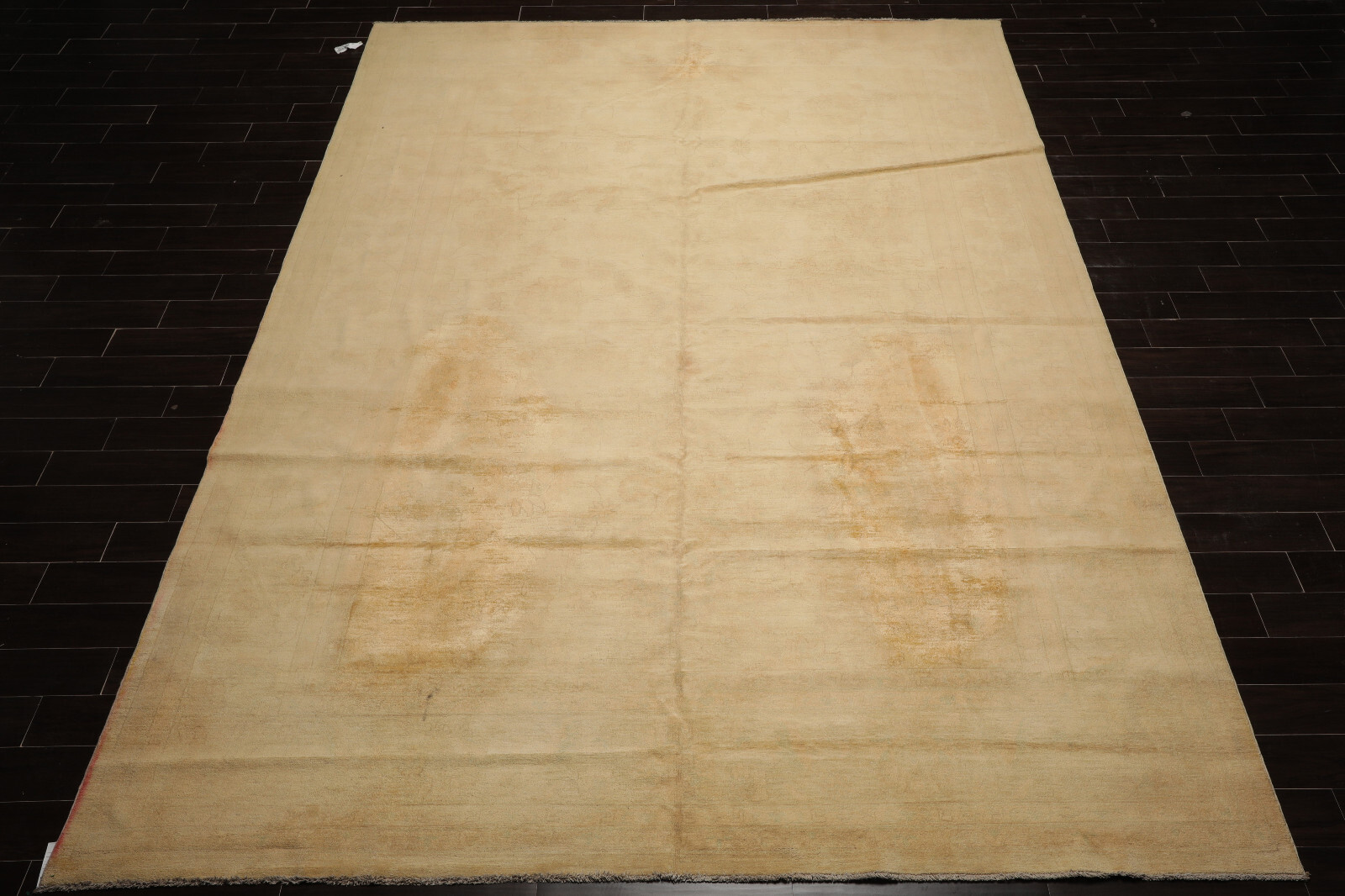 Gold Wash Chobi Peshawar Hand Knotted 100% Wool Modern Area Rug Gold 9’10″x13’9″