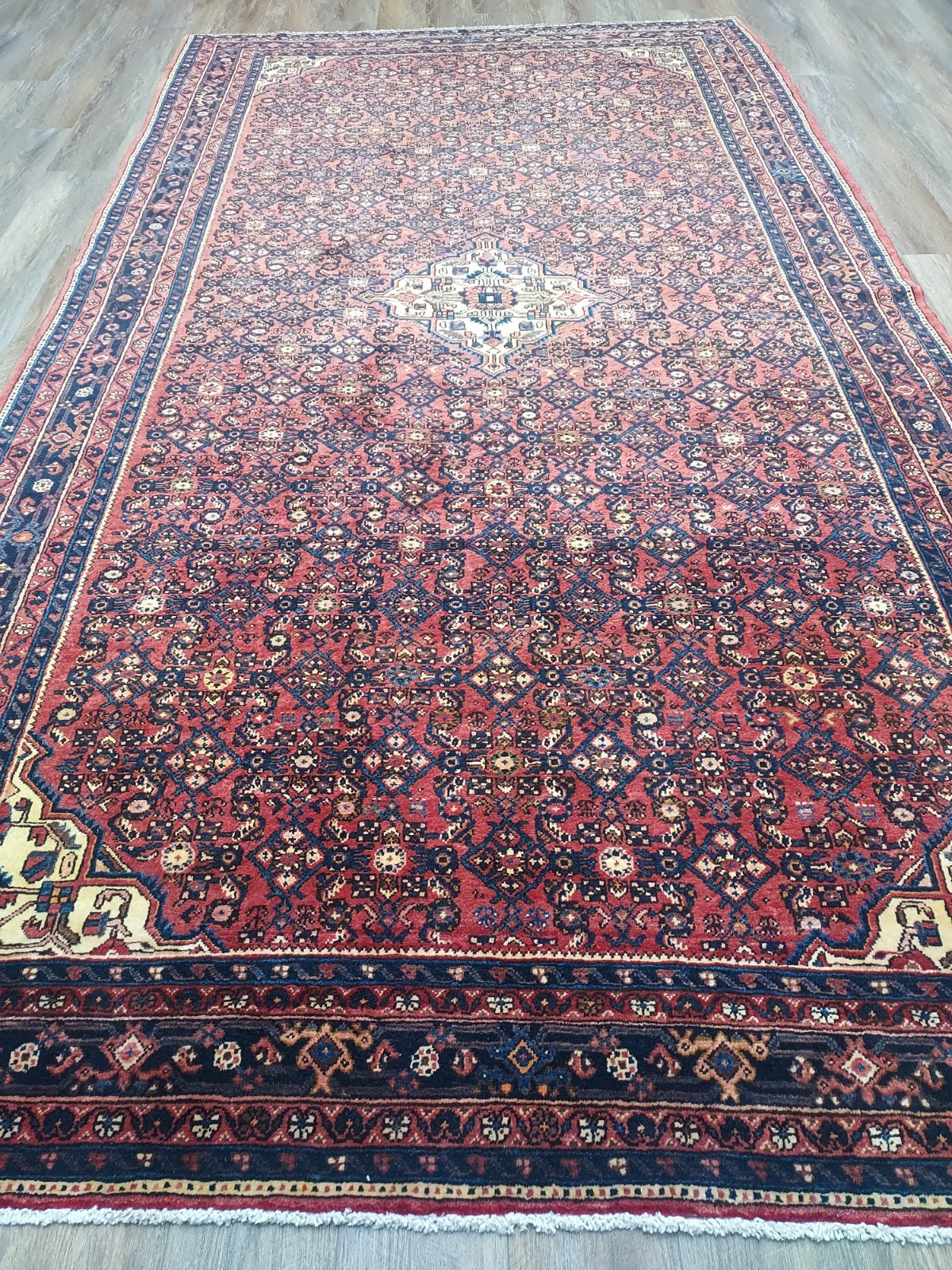 TURKISH VINTAGE RUG.GEOMETREIC TURKISH RUG 7×13 FT,HANDMADE BOHEMIAN RUG