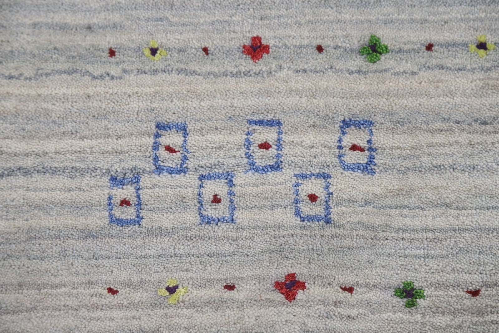 Little Animal Bordered Gabbeh Dining Room Area Rug 9’x10′ Wool Handmade Carpet