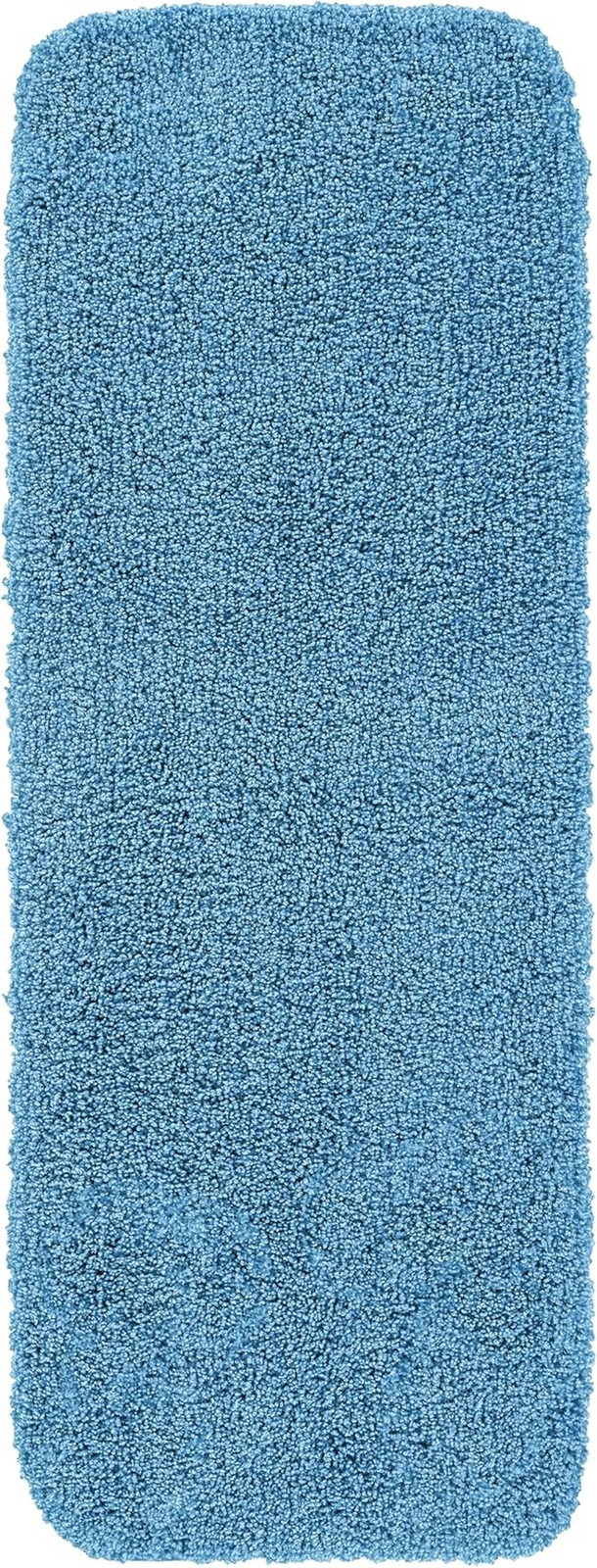 Serendipity Basin Blue 22 In. X 60 In. Shaggy Nylon Washable Bathroom Rug Set –