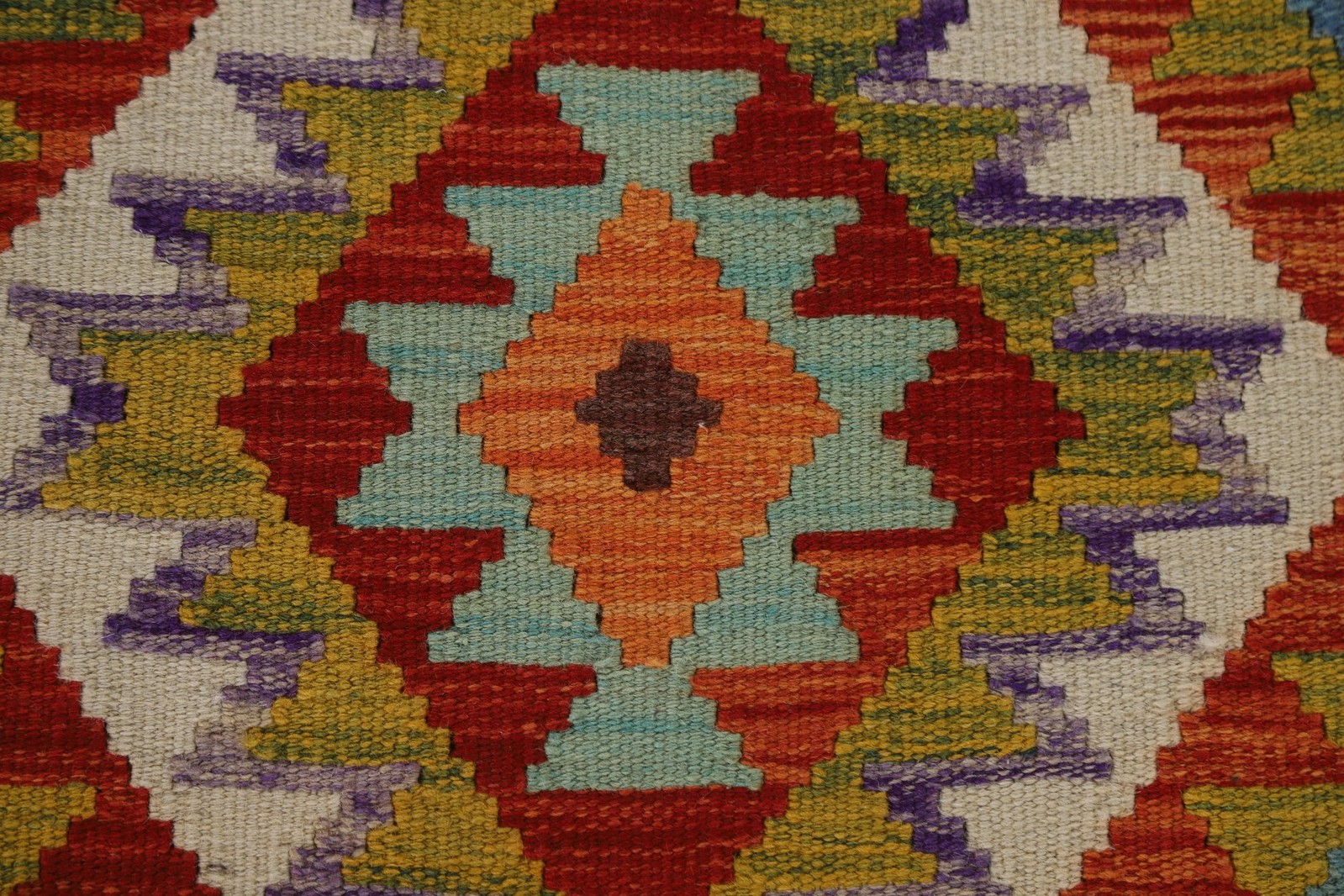 Multicolor Kilim Reversible Wool Rug Flat weave South-western Nomadic Carpet 6×8