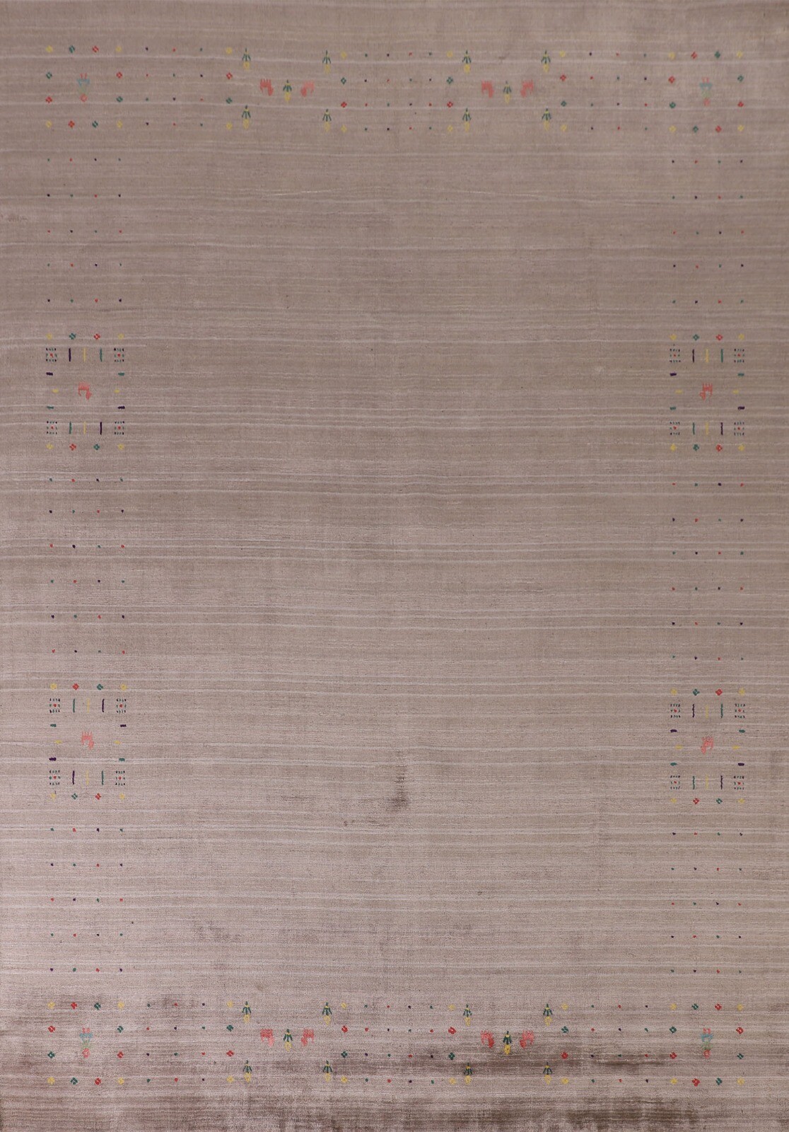 Little Character/ Animal Tribal Brown Gabbeh Wool Hand-knotted Area Rug 7’x10′