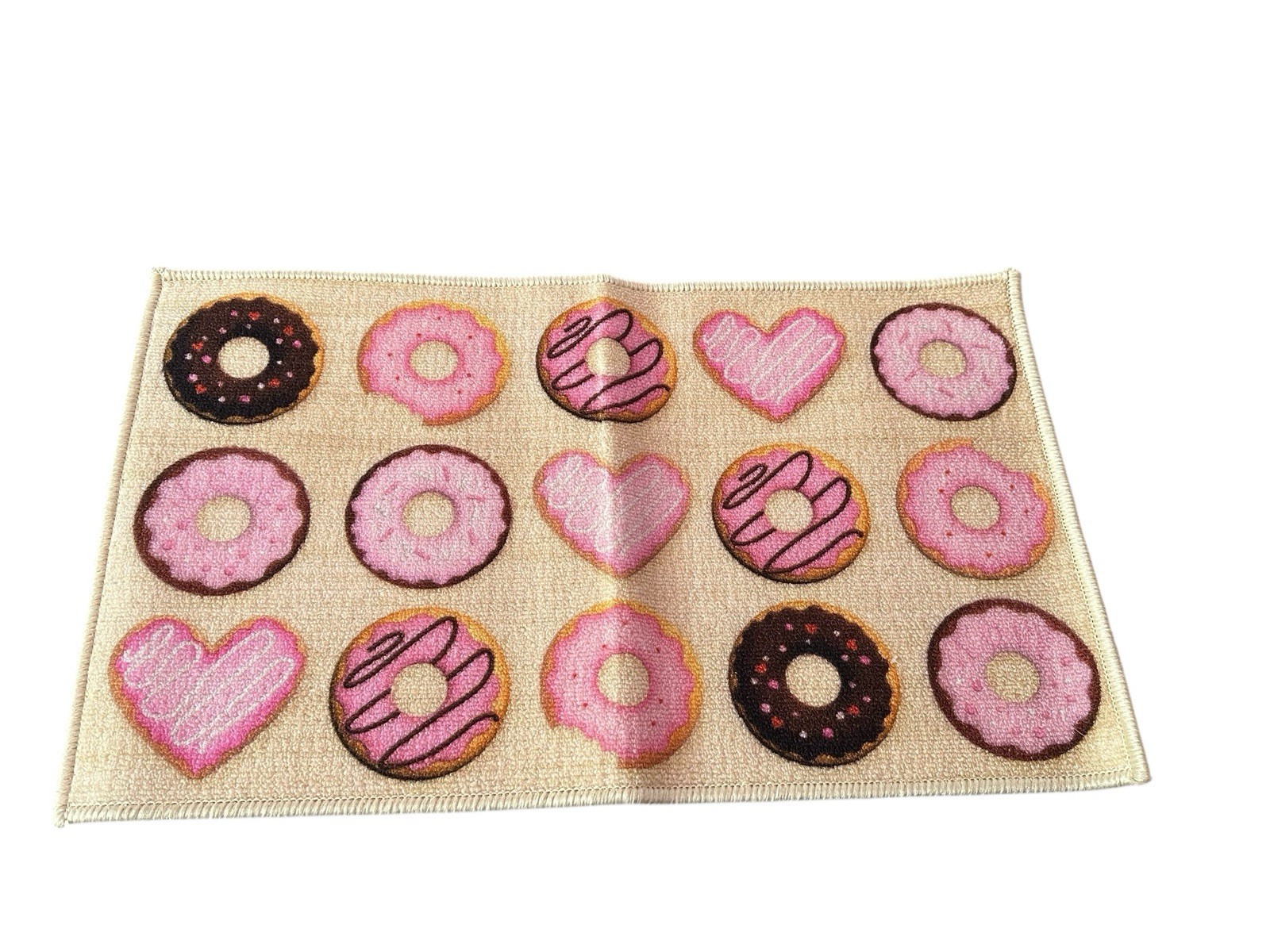 NEW novelty home decor rug donuts love valentines day 29×17 inches