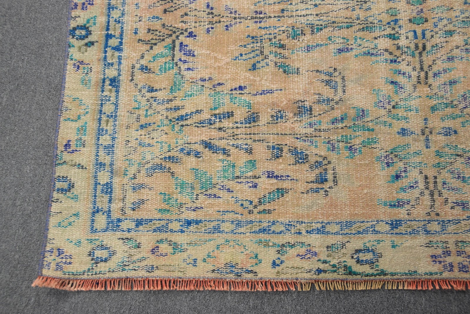 5,1×8,7 ft Turkish Rug, Blue Oriental Vintage Wool Rug