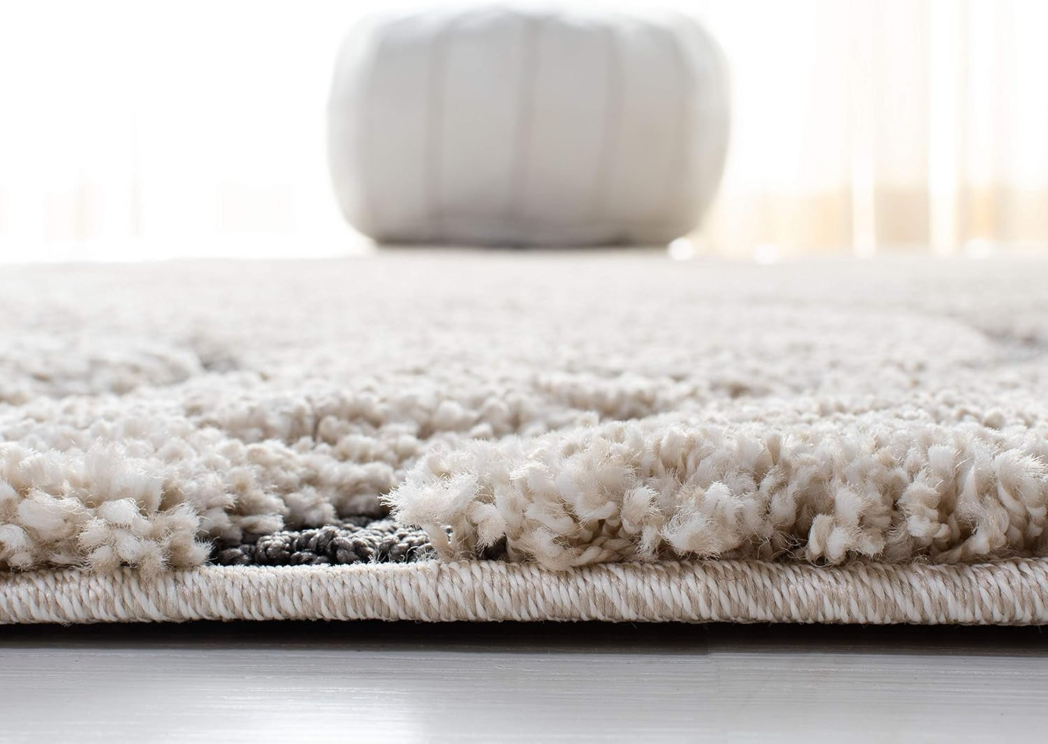 Florida Shag Runner Rug 2’3″ x 15′, Cream & Grey, Non-Shedding, Easy Care