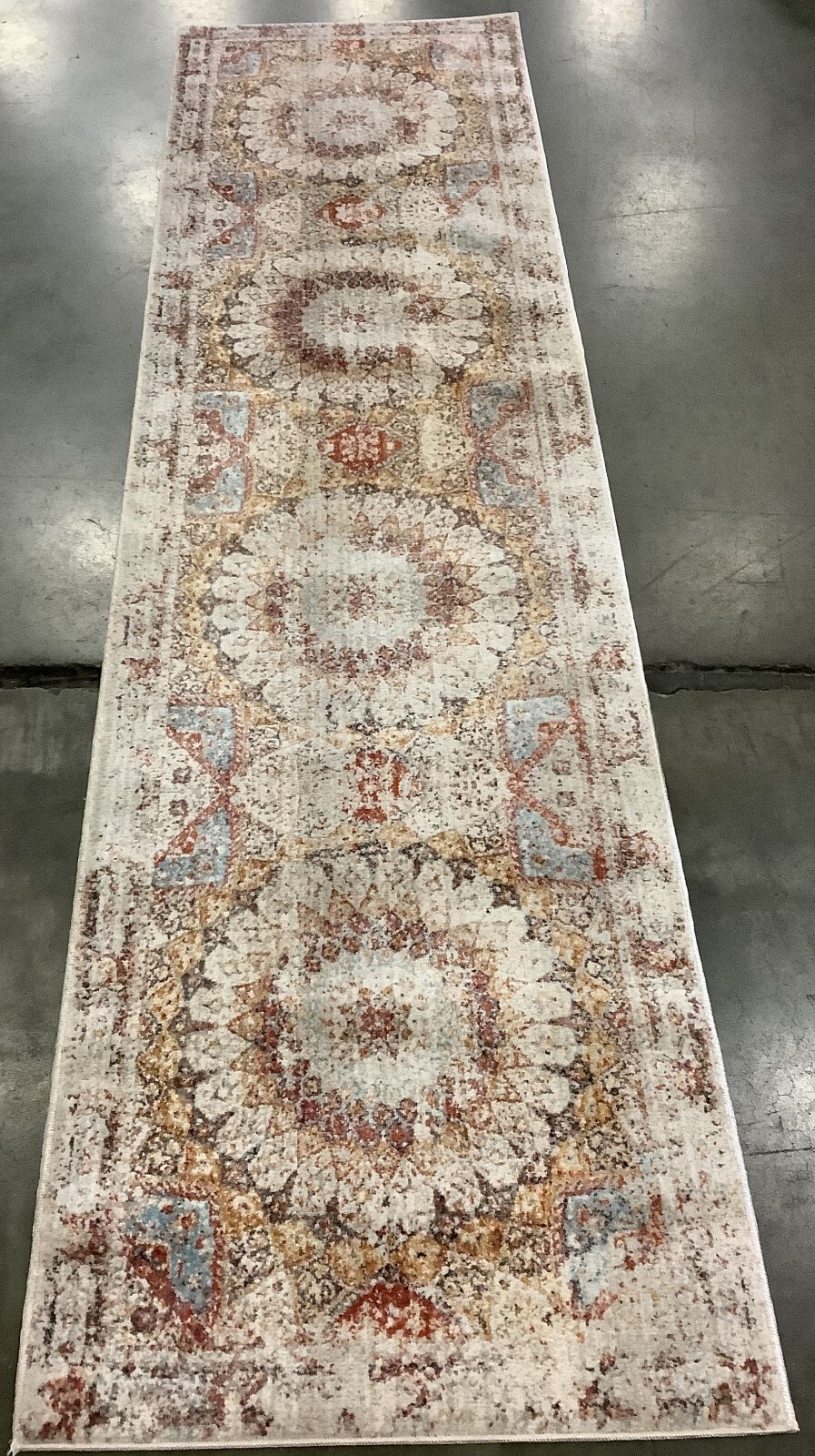 CREAM / RUST 2′-2″ x 8′-0″ Back Stain Rug, Reduced Price 1172669543 VTP412R-28