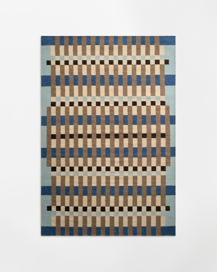 Antique Scandinavian Swedish Kilim Tile Handmade Flat weave Boho Large Area Rug