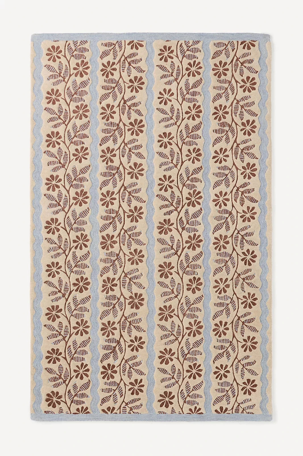 Austin Hand Tufted Wool Striped Floral Rug Anthropologie Rugs For Bedroom Office