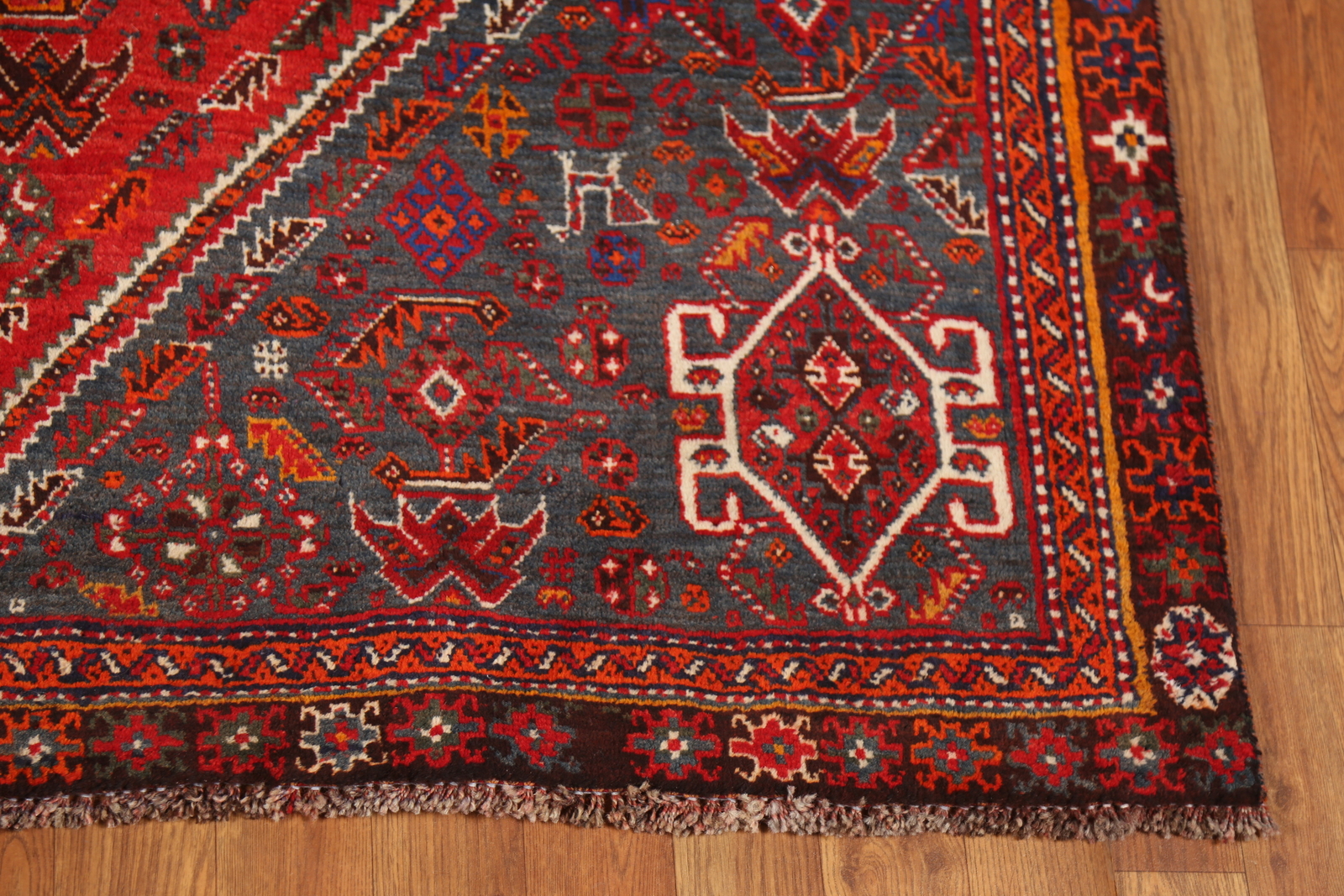 Vintage Geometric Nomadic Area Rug Wool Hand-knotted Dining Room Carpet 5×9