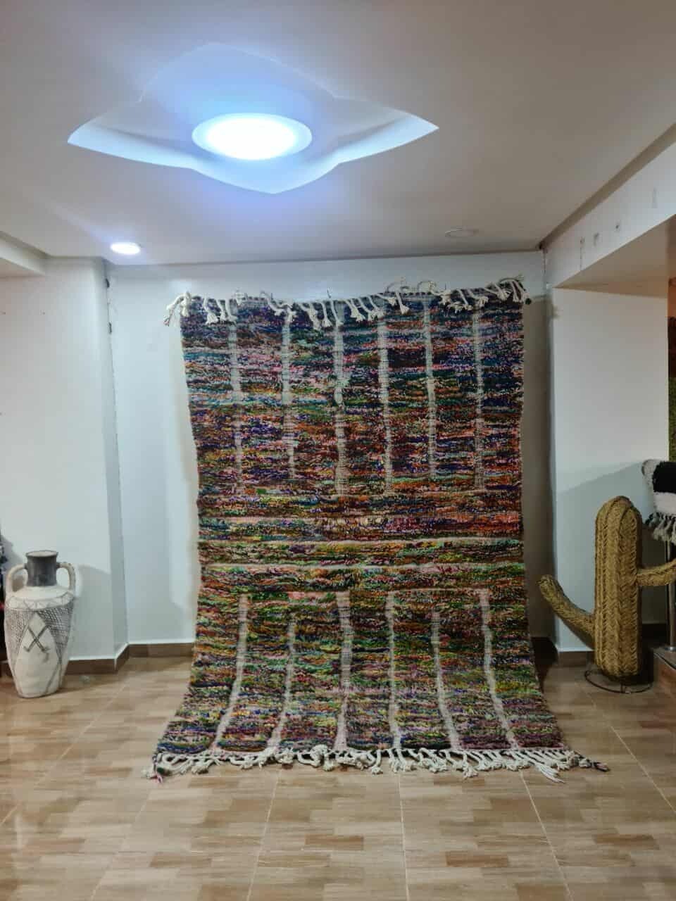 Moroccan 5.5×8 ft Beni ourain Handmade Berber Colorful wool Funky Rug