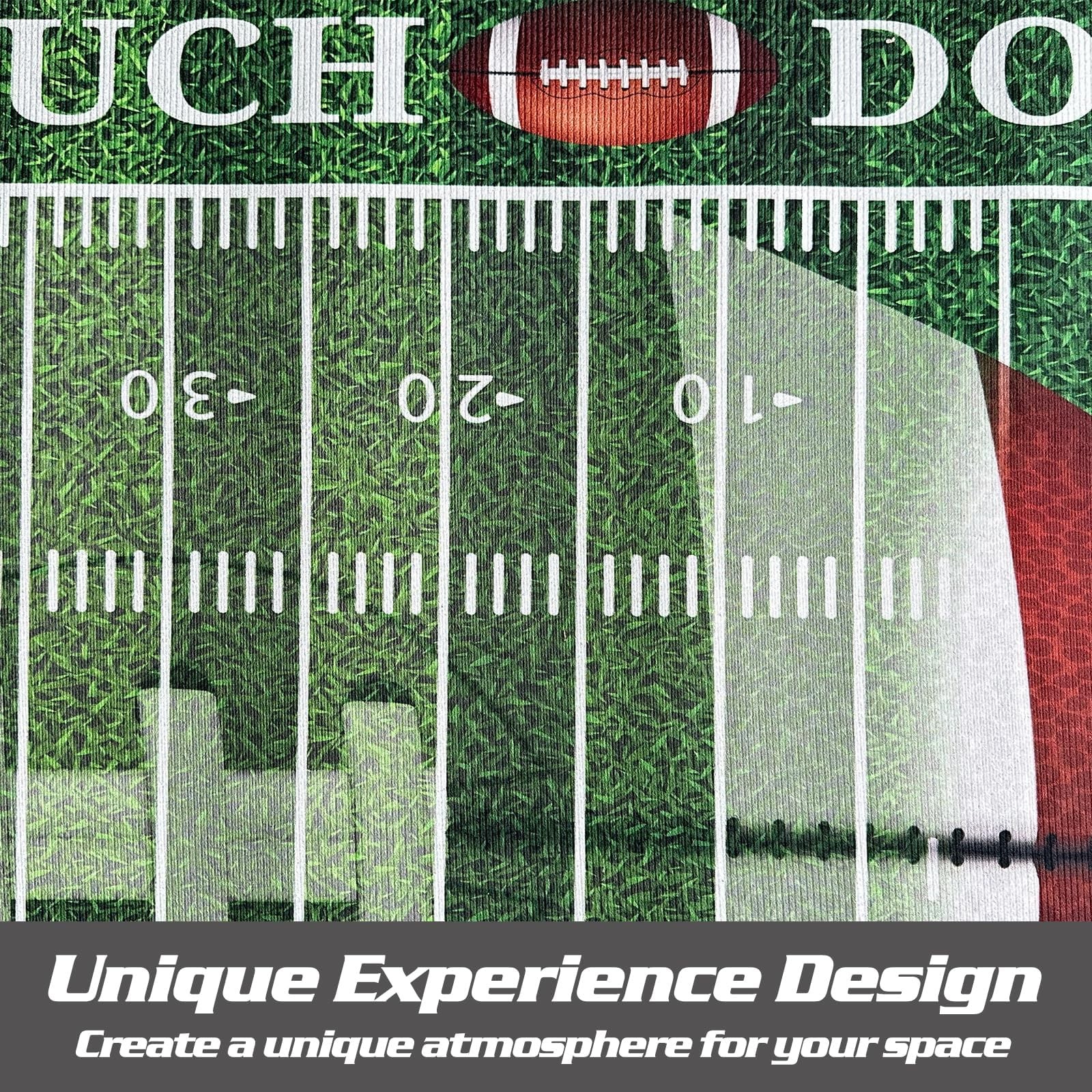 Football Field Area Rug 5’X7′ Non-Slip Sports Decor for Bedroom & Living Room
