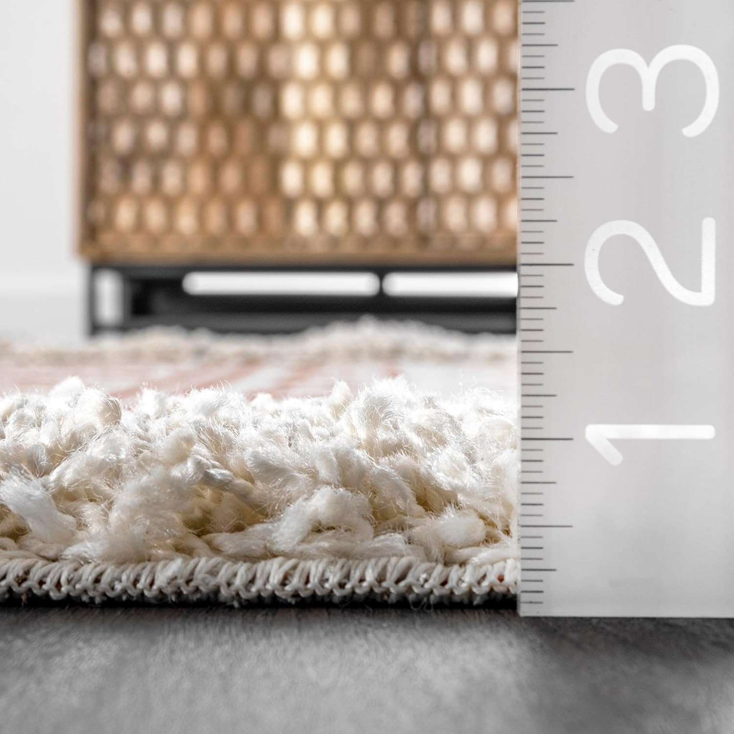 Rust Tribal Shaggy Area Rug 5’3″ x 7’3″ by