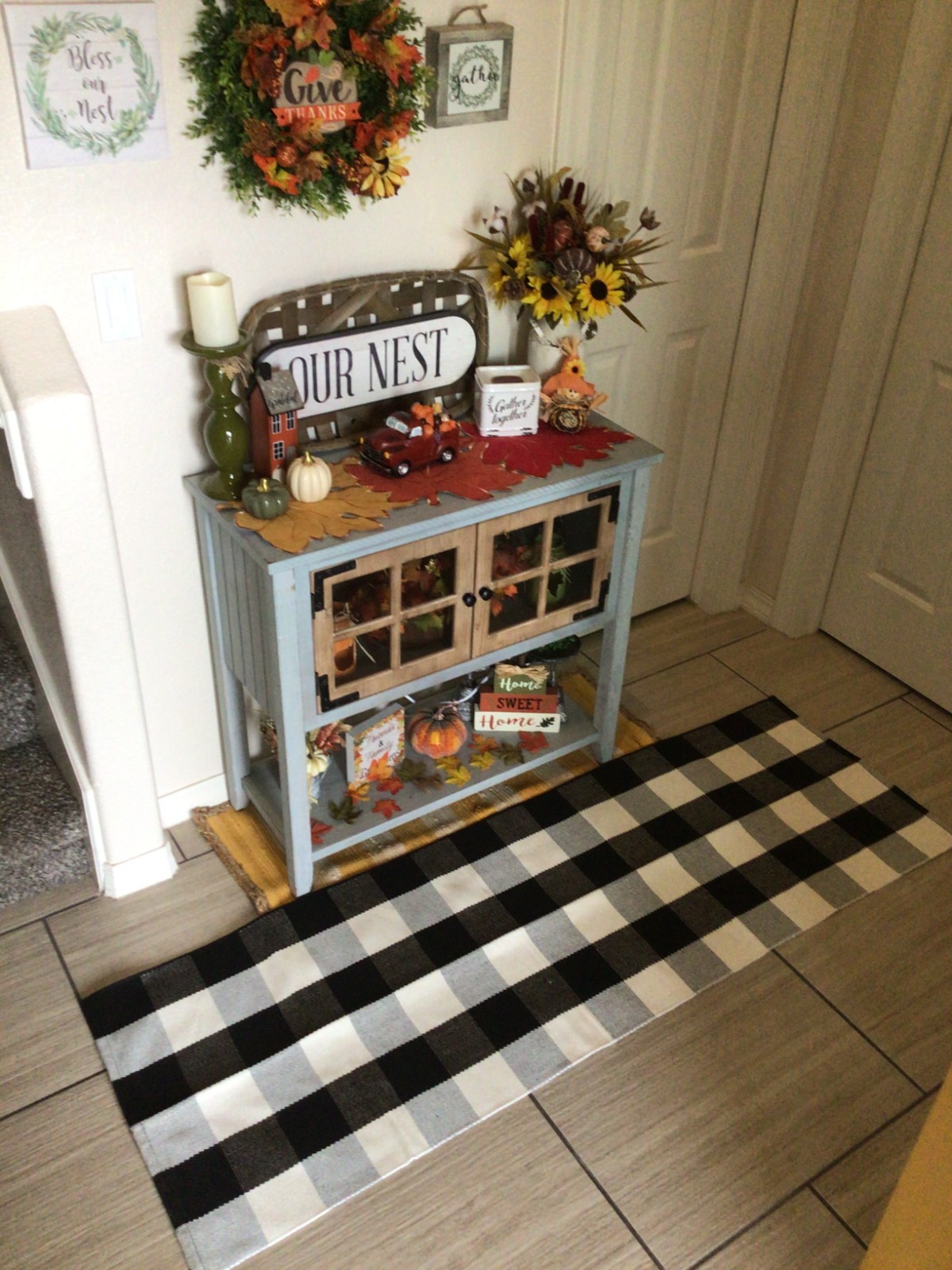 2’x6′ rug Buffalo Plaid Rug Black and White Check Plaid doormat