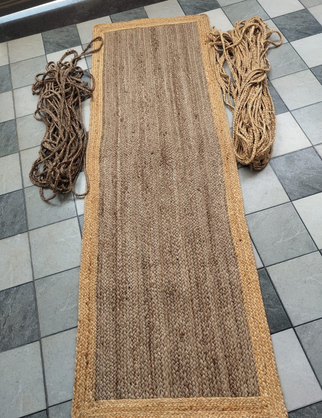 Jute Rug Runner 100% Natural Area Rug Carpet Braided Style Rustic look Living