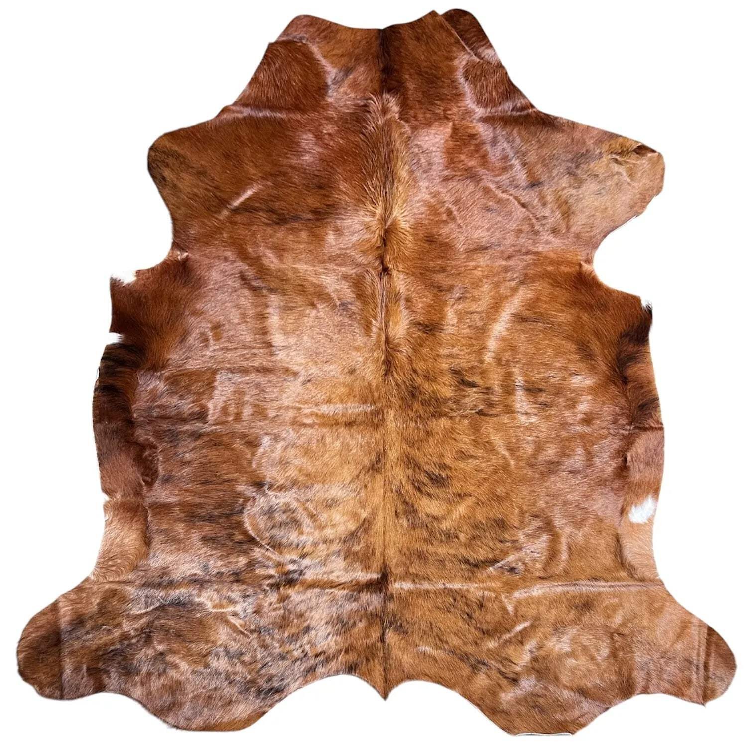 Extra Large Dark Tricolor Cowhide Rug D154—6×6.3