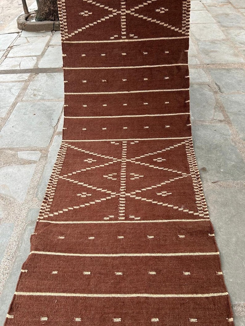 Navajo rug, tribal rug, southwestern rug Wool Jute Rug, Vintage Kilim Rug runner