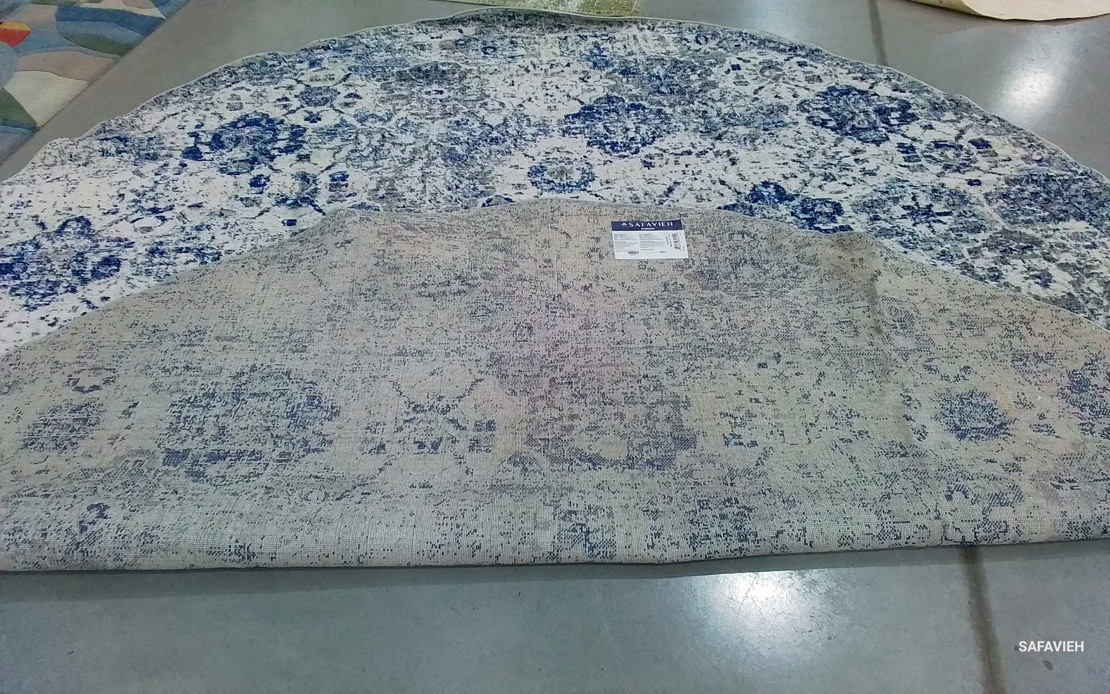 WHITE RBLUE 11′-0″ x 11′-0″ Back Stain Rug, Reduced Price 1172786749 MAD611C-11R