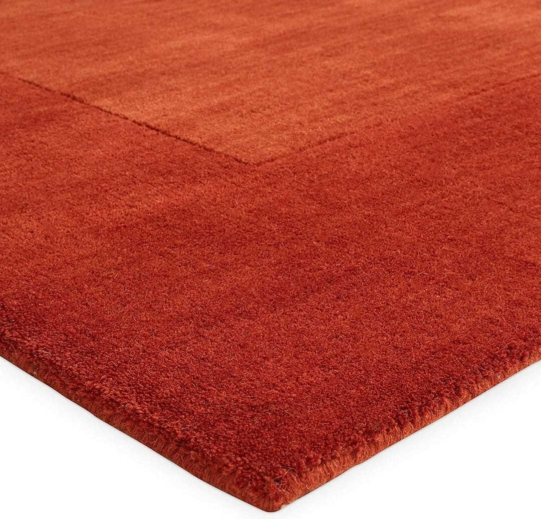 Red Plain Hand Tufted Carpet Hand Made Area Rug Customized For Your Choice
