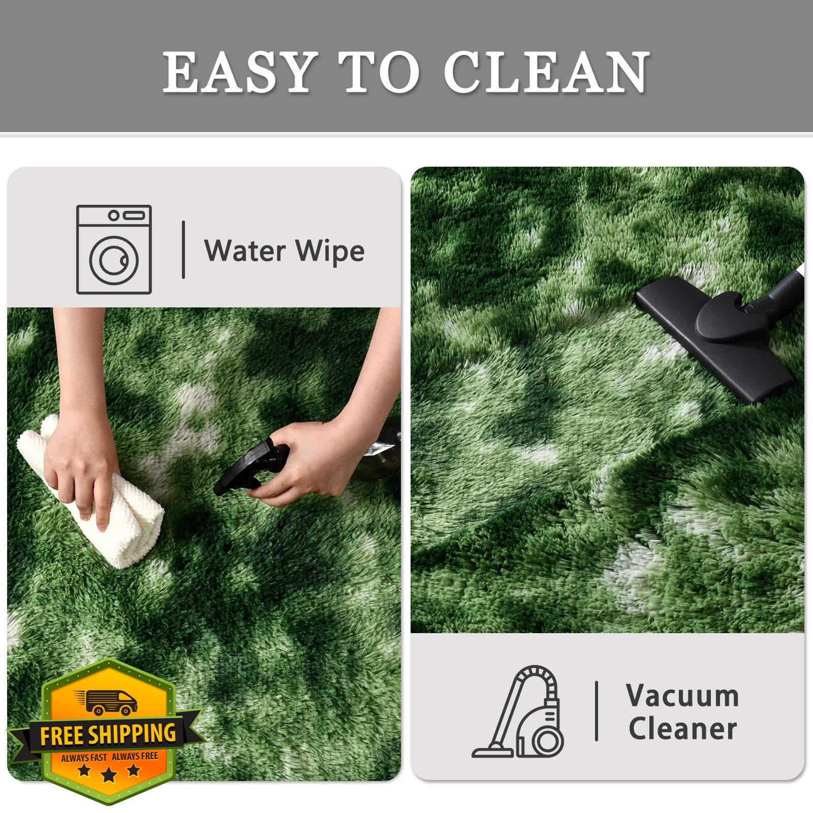 Zedrew 4×6 D-Green Tie-Dye Area Rug