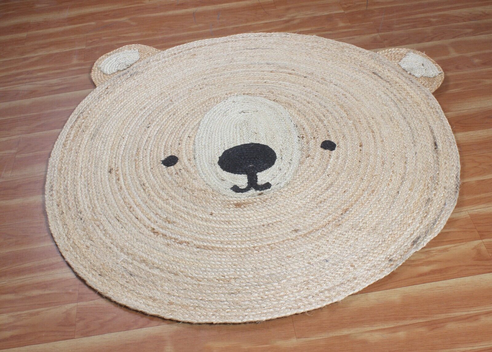 Rug Natural Jute Rug Round Teddy Design Area Rug Modern Designer Rug for Gift