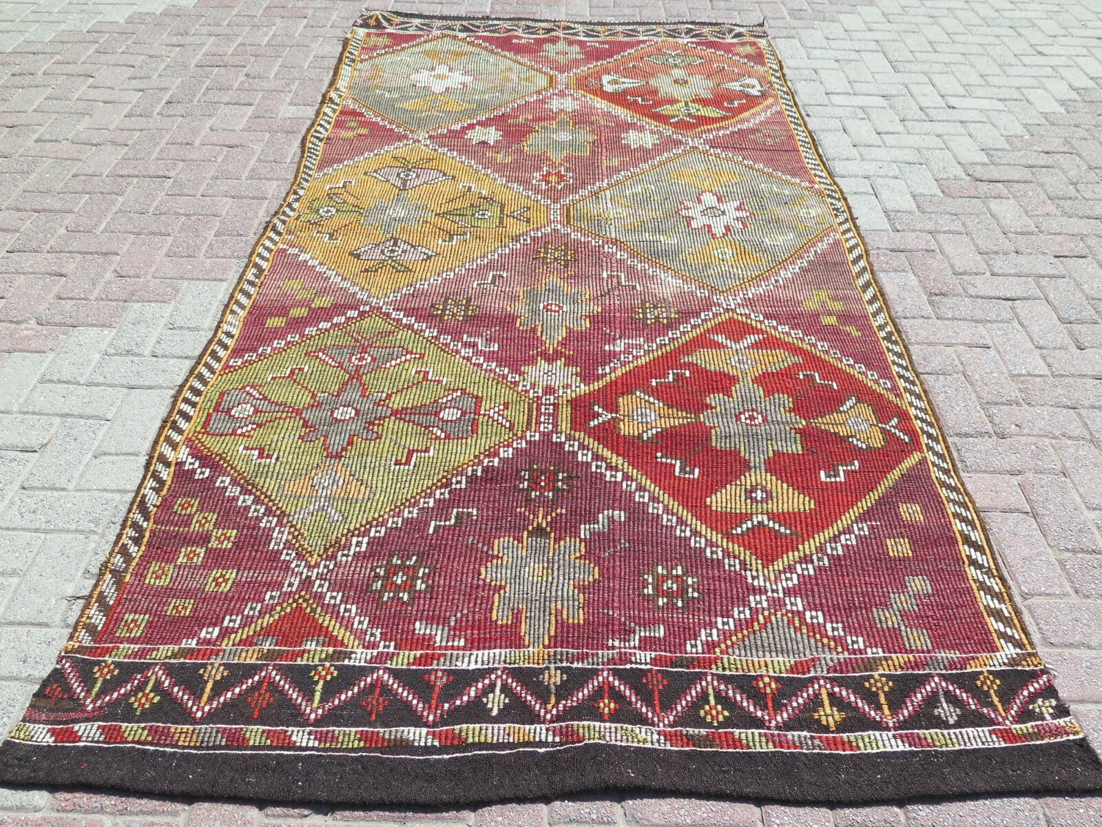 Large Rug, Vintage Turkish Kilim Rugs, Kelim, Area Rug, Carpet, Teppich 63″X124″