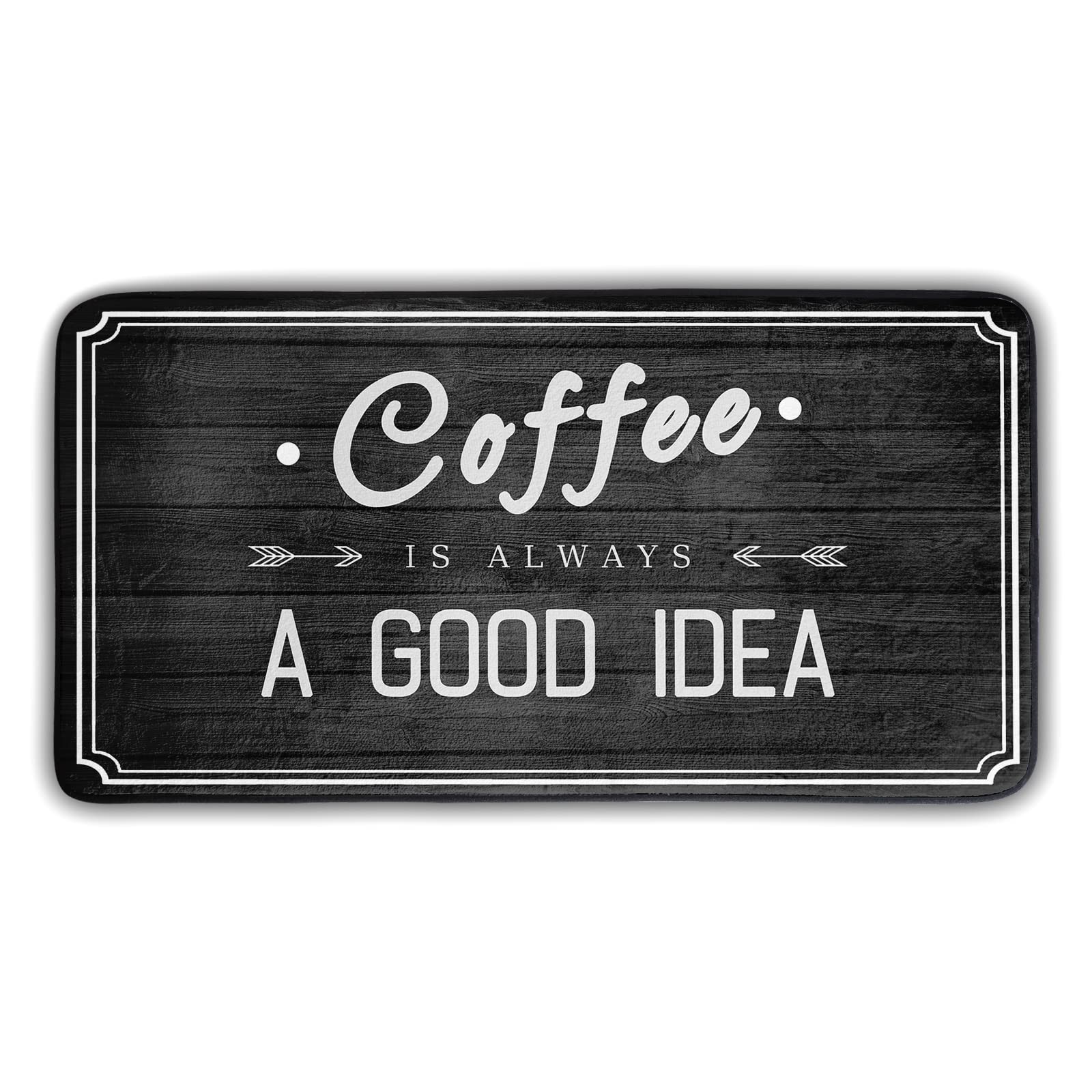 Kitchen Rug Black and White Coffee Kitchen Rugs and Mats Non-Slip Washable An…