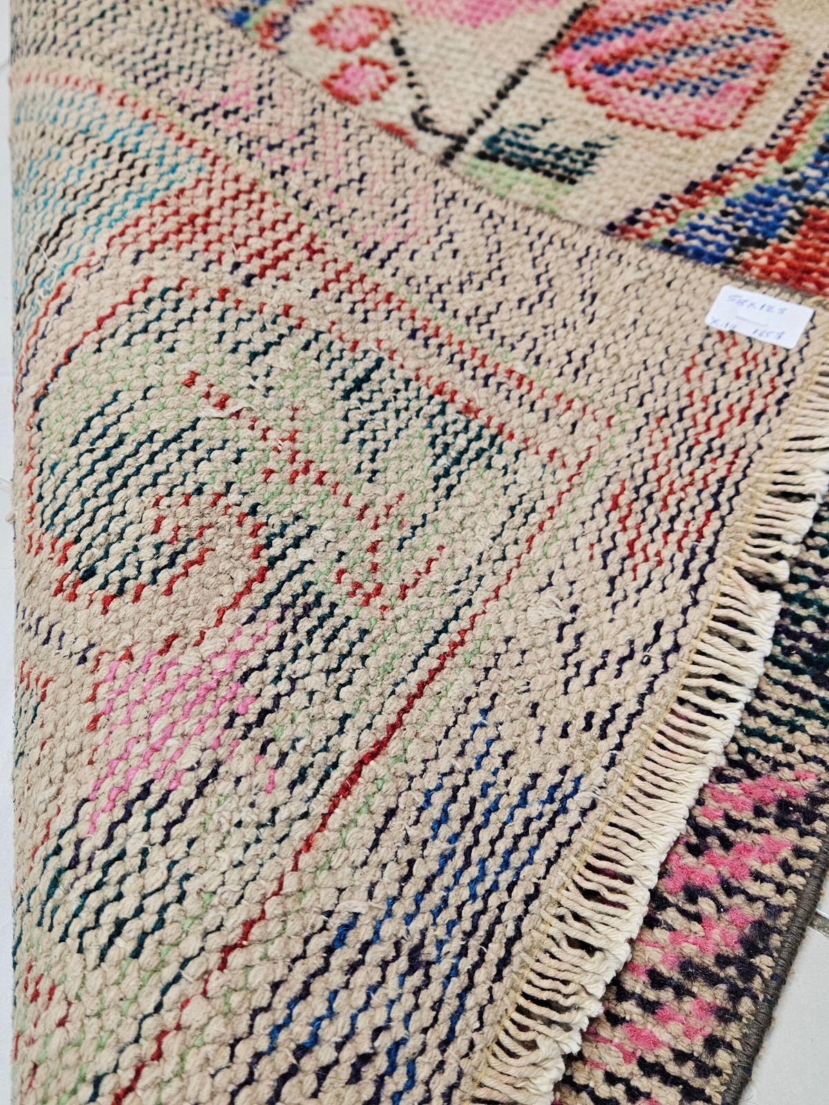Red Turkish Accent Rug, Small Vintage Door Mat (1.9 x 4 ft)