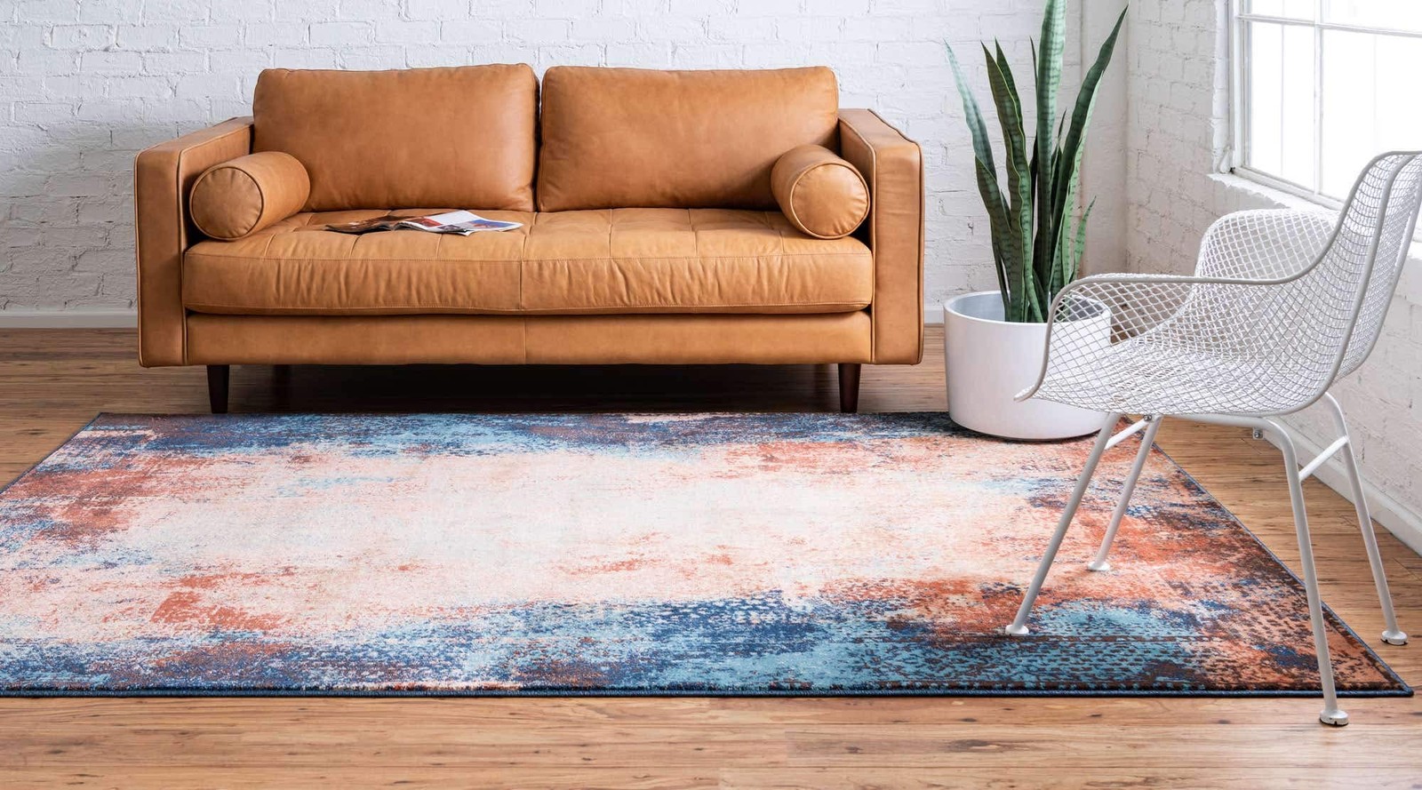 Unique Loom Mystic Collection Over-Dyed Abstract Mid-Century Modern Rustic Area