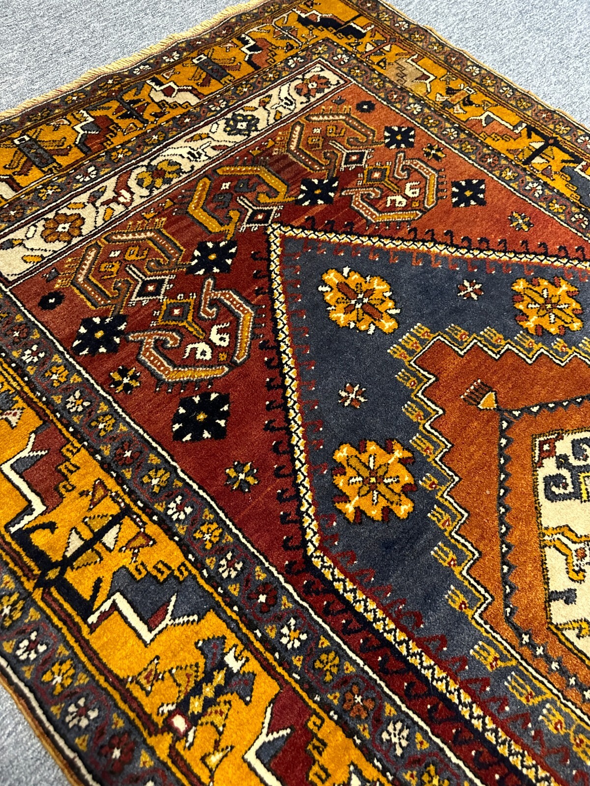Yahyalı Carpet, Oriental Rug, 49×88.6 inches Orange Color Carpet, Wool Carpet