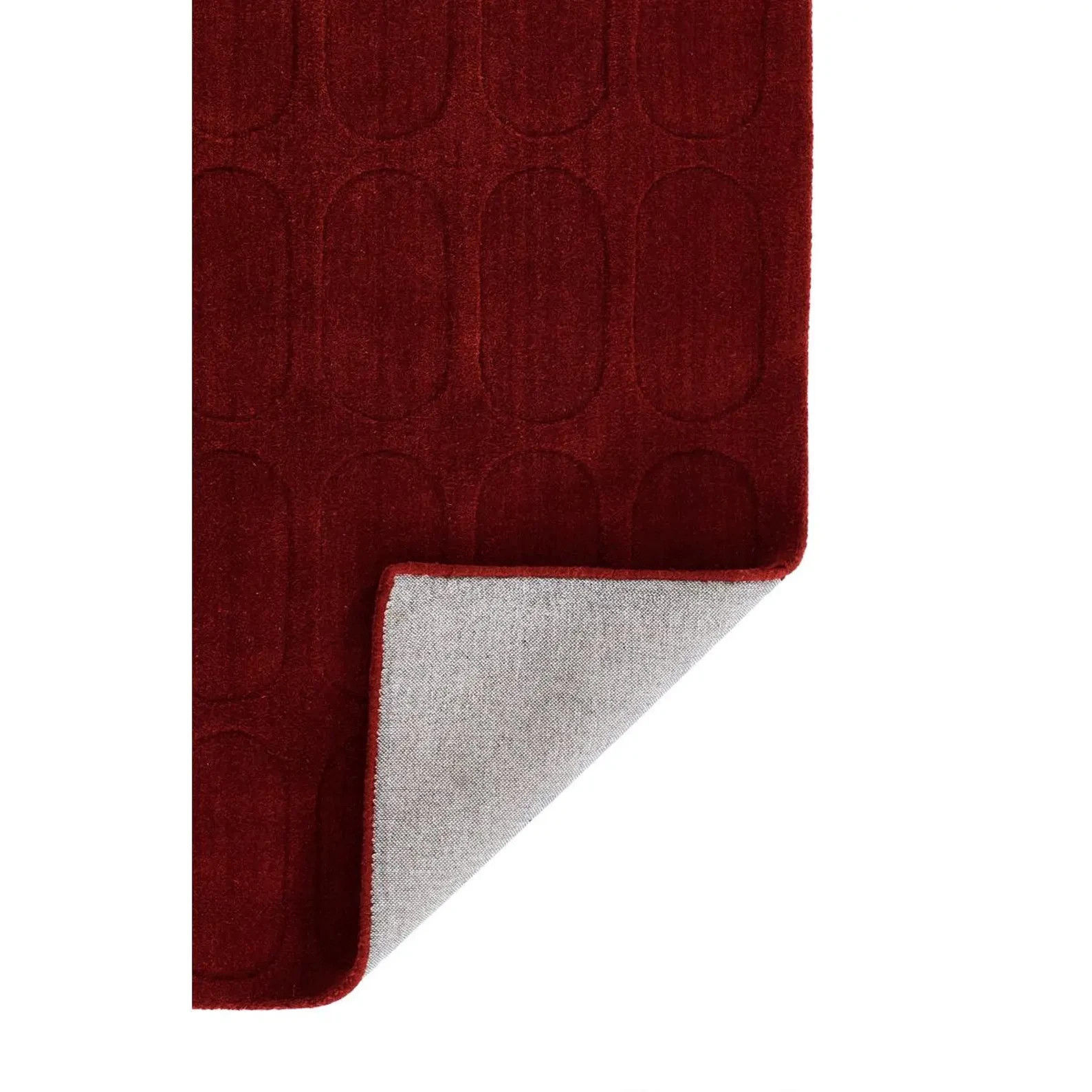 Modern Deep Red Sculpted Geometric Area Rug High-Low Pile Textured Burgundy Rug