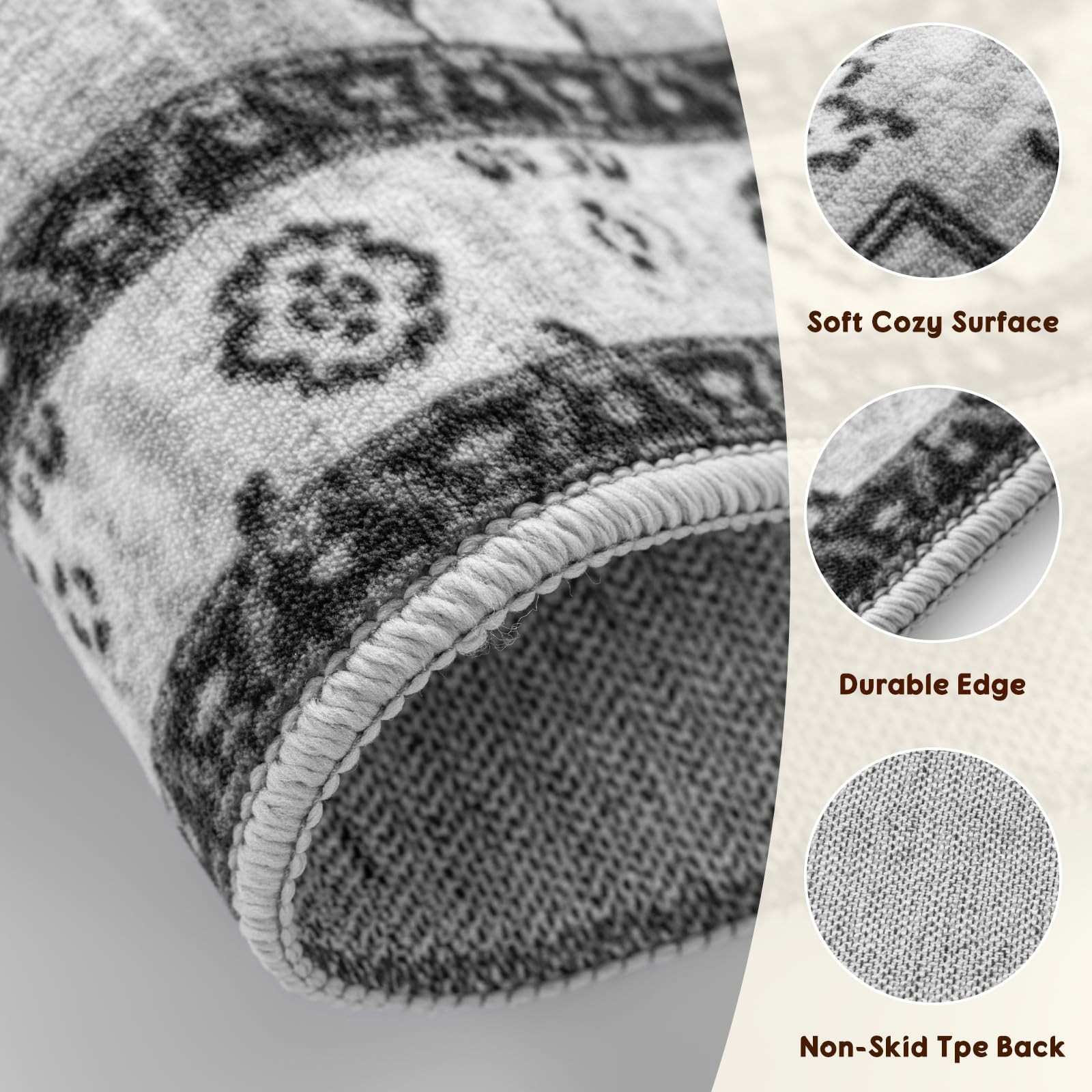 Grey Boho Medallion Large 8×10 Area Rug For Living Room Clearance Under 100 Sale