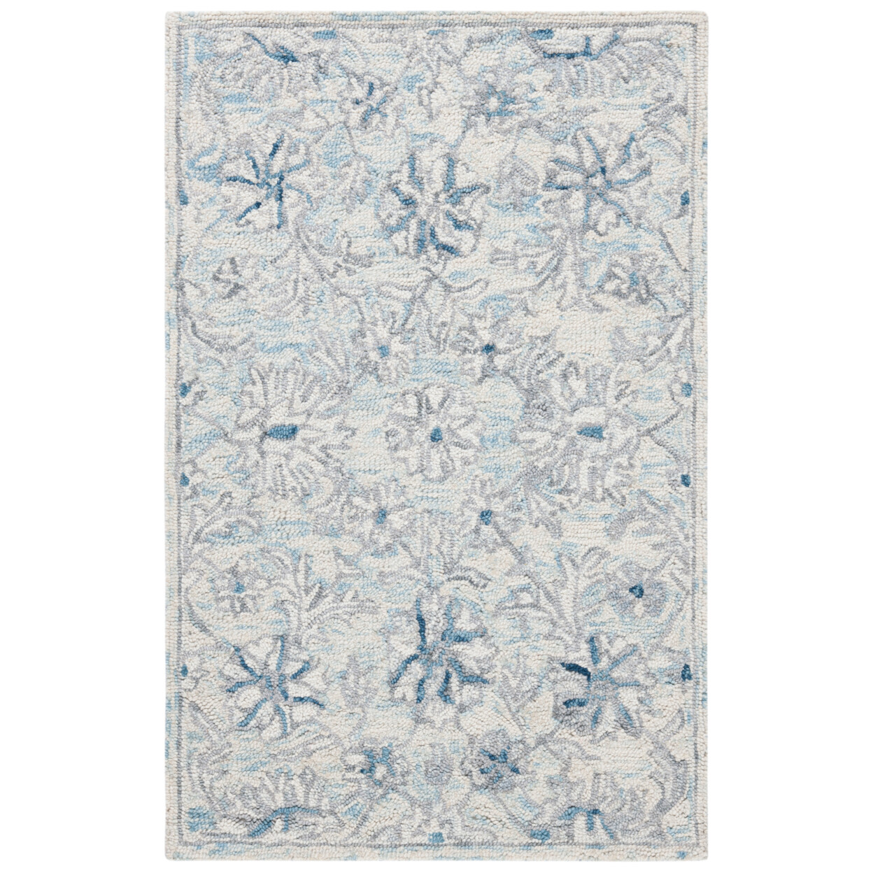 SAFAVIEH Micro-Loop MLP506M Light Blue / Ivory Rug